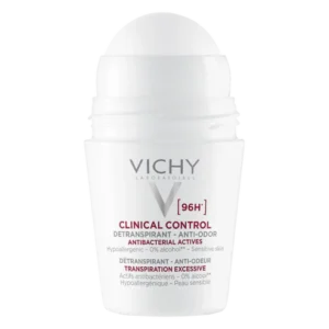 vichy 96hr clinical control anti perspirant roll on deodorant 50ml   opened