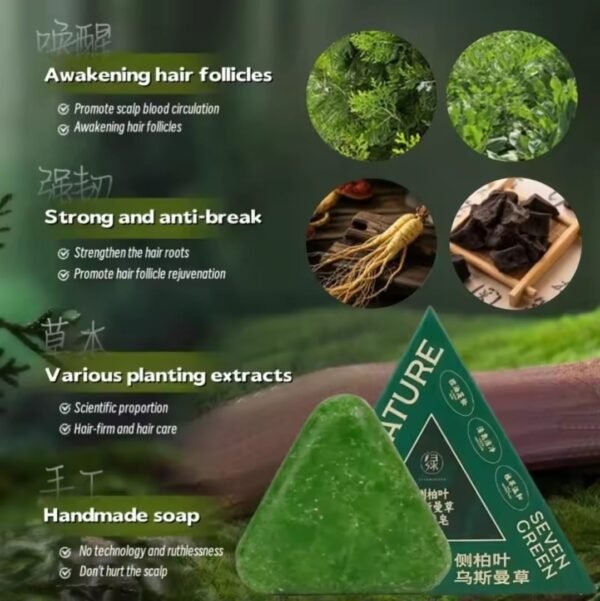 صابون 12 عشبة الصيني لتنبيت وتكثيف الشعر وازالة القشرة الطبيعي الصيني
