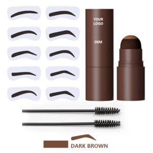 Brow Stick Dark Brown Brow Pencil Filler and Volumizer with Compact Brush