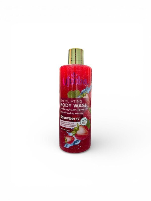 Ujoba Exfoliating Body Wash غسول ومقشر الجسم بخلاصة الفراولة وزبدة الشيا والعود 500 مل 2