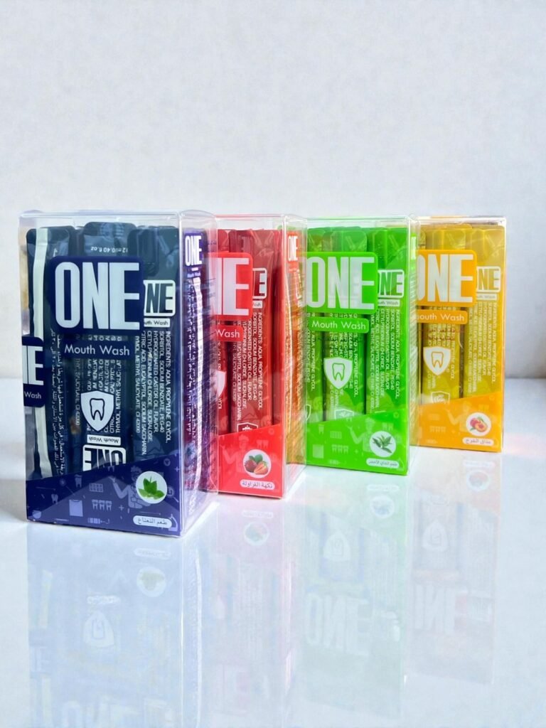 ONE Mouthwash ONE 4 refreshing flavors for daily oral care 1 ONE Mouthwash ONE refreshing