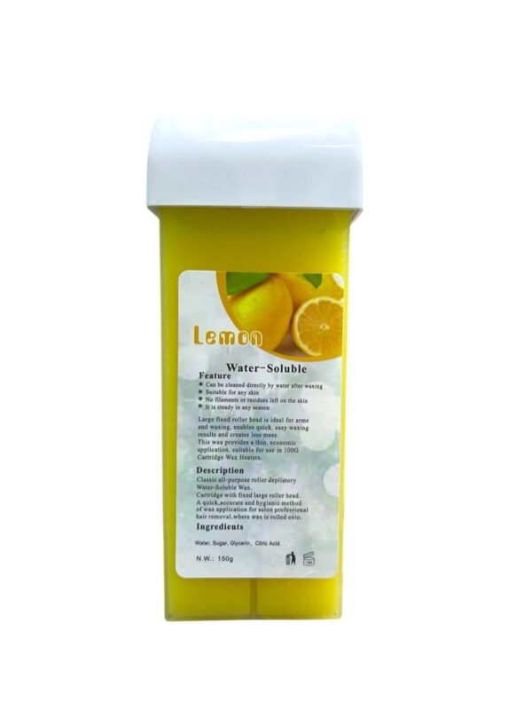 Hair Removal Roll-On Wax 150 g – Lemon/Strawberry/Honey Flavors Water-Soluble Wax Cartridge (2)
