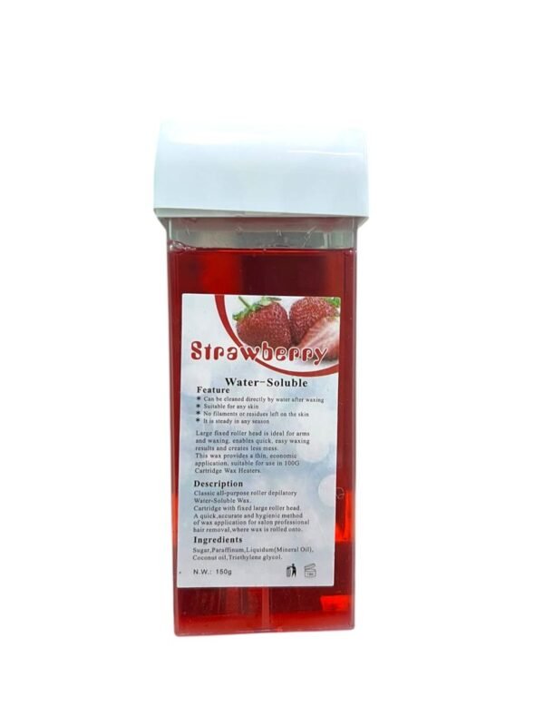 Hair Removal Roll-On Wax 150 g – Lemon/Strawberry/Honey Flavors Water-Soluble Wax Cartridge (3)