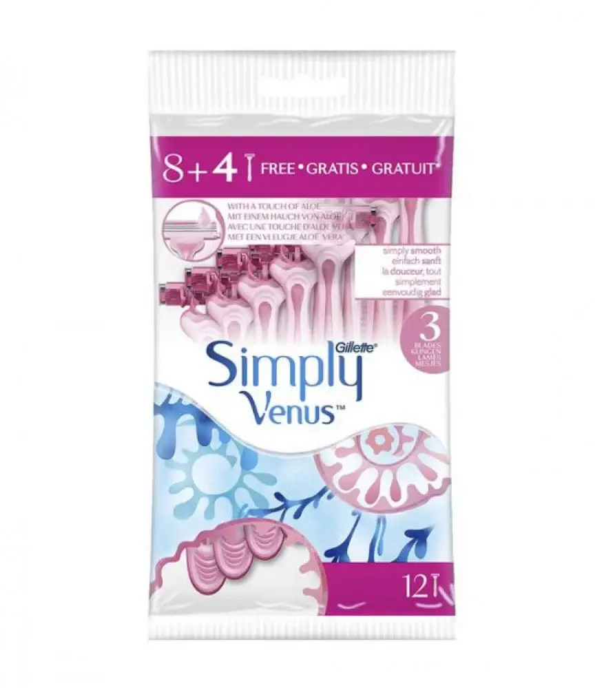Original Simply Venus Blades 12 Pack Smooth Shave for Sensitive Skin (4) Original Simply Venus Blades 12 Pack Smooth Shave for Sensitive Skin (4)