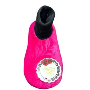 Warm velvet house socks – luxurious pink Comfort and style at home (2)